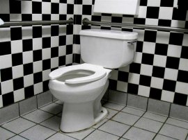 Фото дизайна туалета в черно-белом стиле