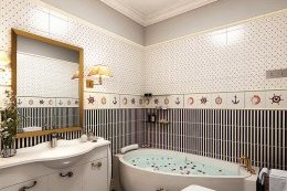 Маленькая ванная комната с угловой ванной