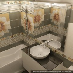 Стены в ванной отделаны керамической плиткой